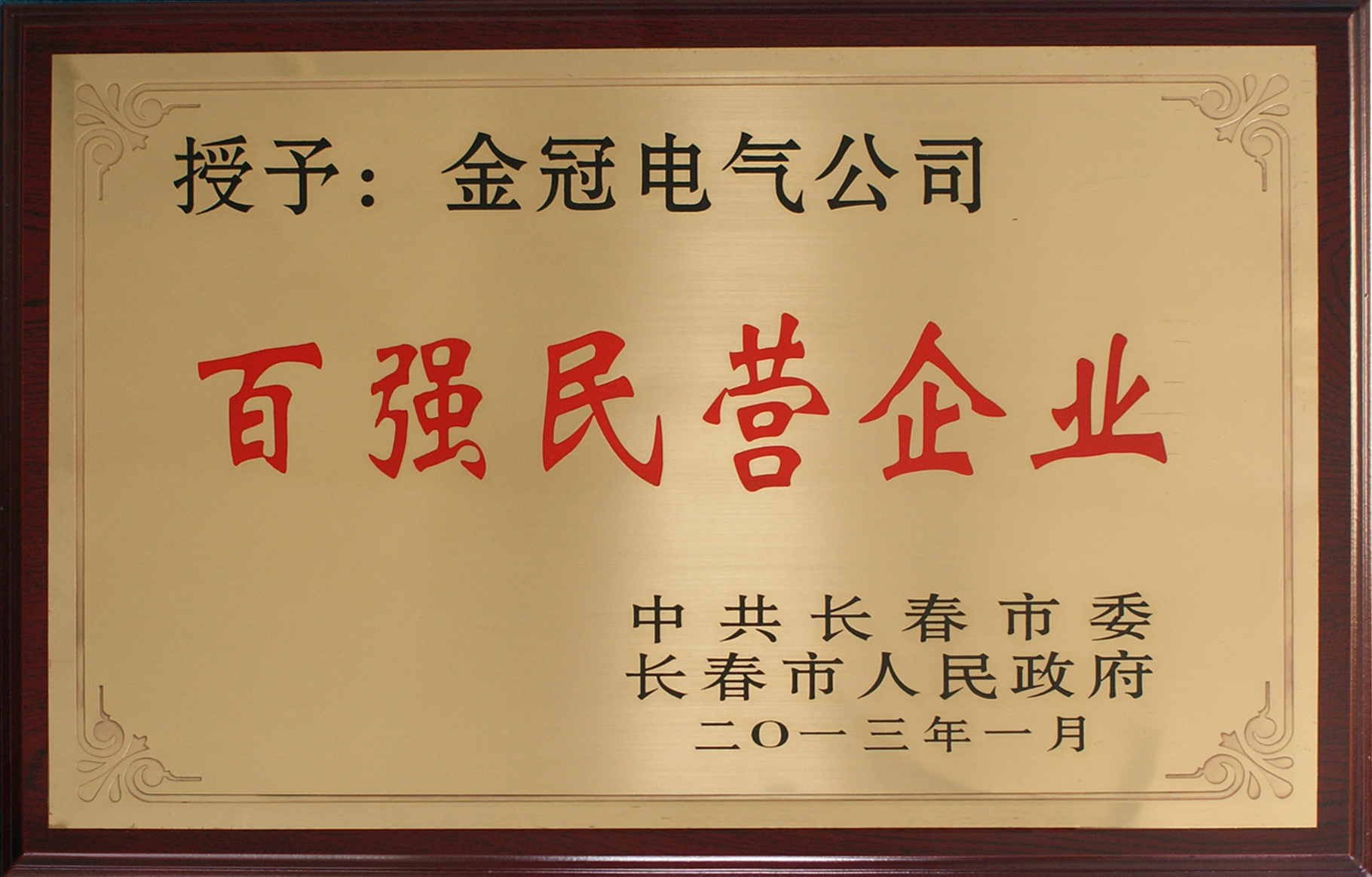 2013年长春市百强民营企业